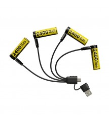 NITECORE BATTERIE RICARICABILI DA 2400mAh USB-C  CONF. 4 (NC-NH2400)